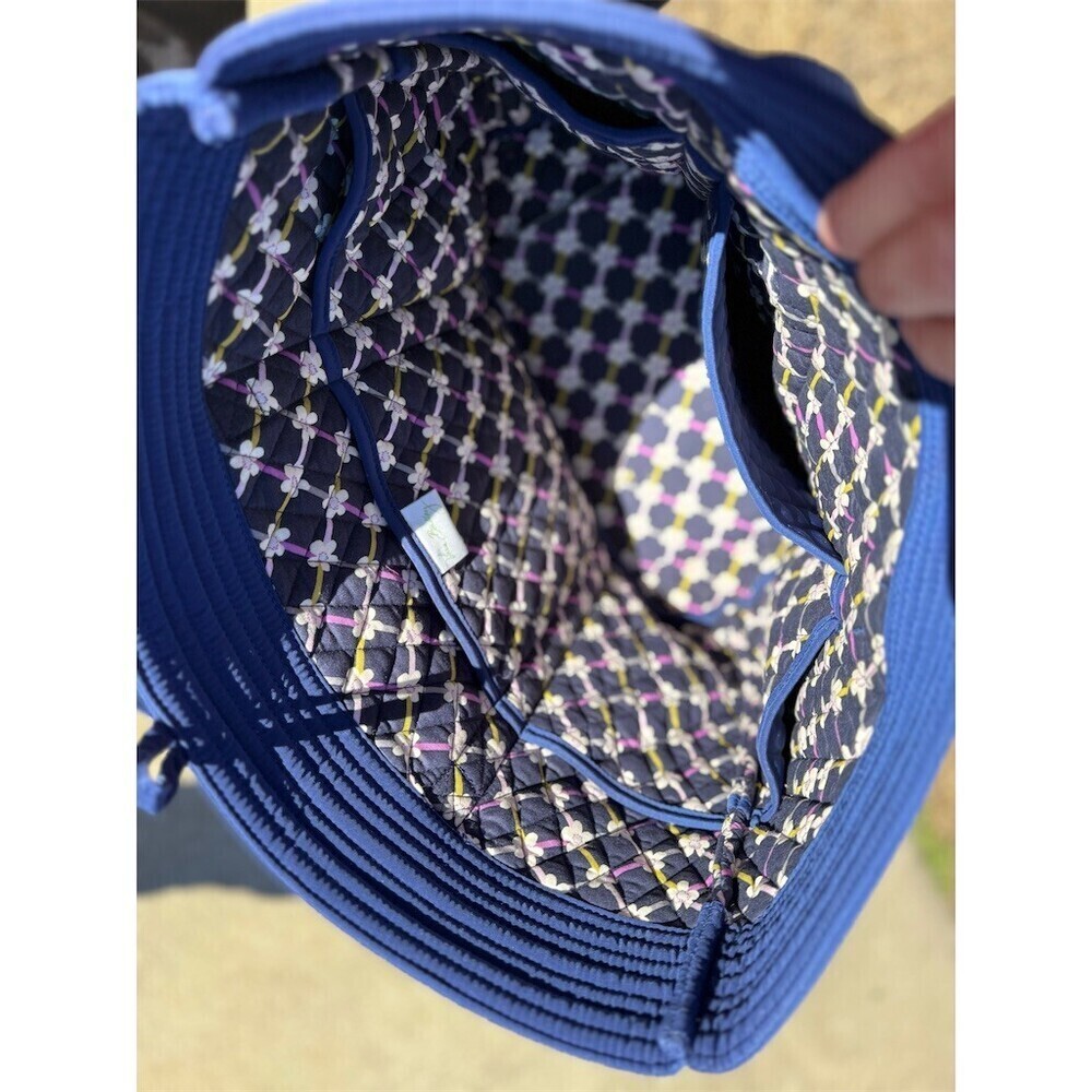 Vera Bradley Vera Tote Large Lapis Blue Quilted Bag - Picture 5 of 5